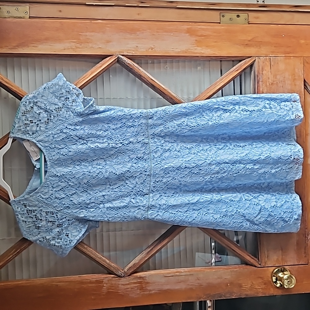 Charles Henry Blue Lace Dress